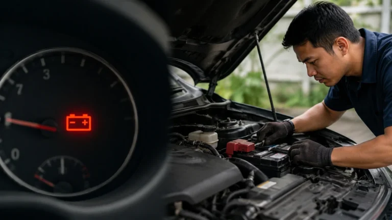lampu indikator aki mobil menyala