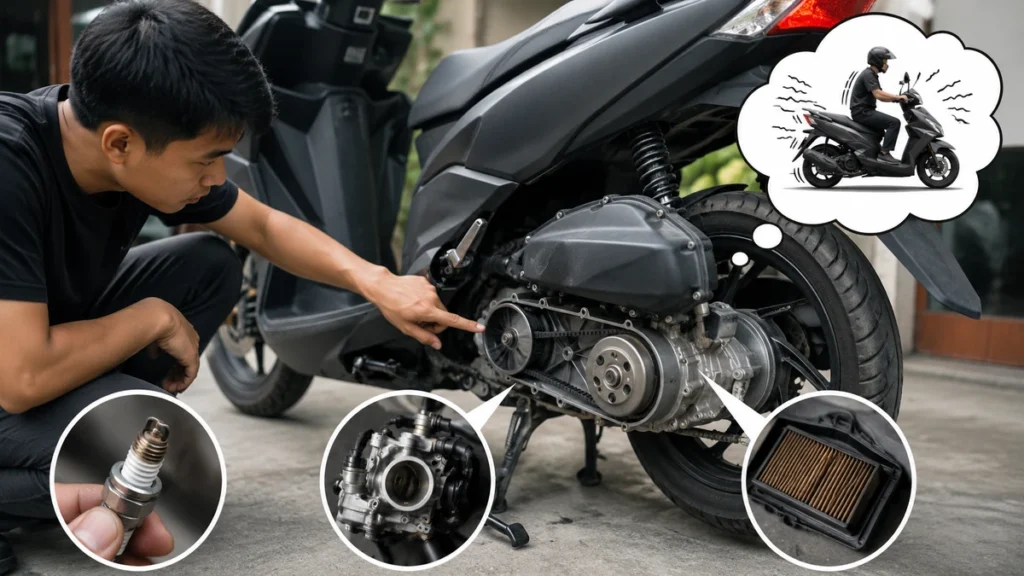 motor matic brebet saat digas