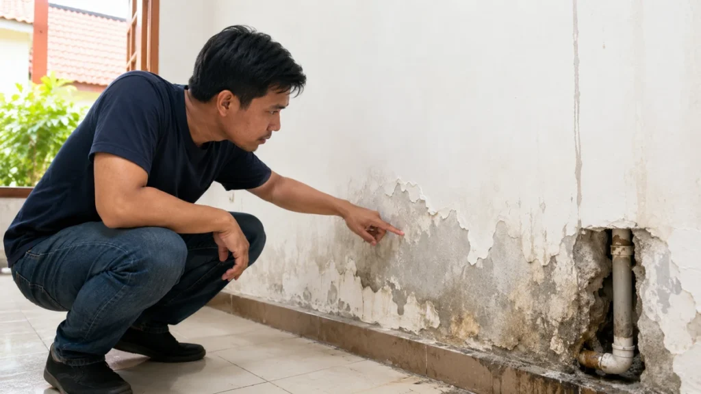 tembok lembap padahal tidak hujan